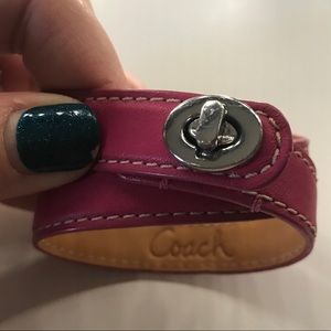 Coach hot pink bracelet